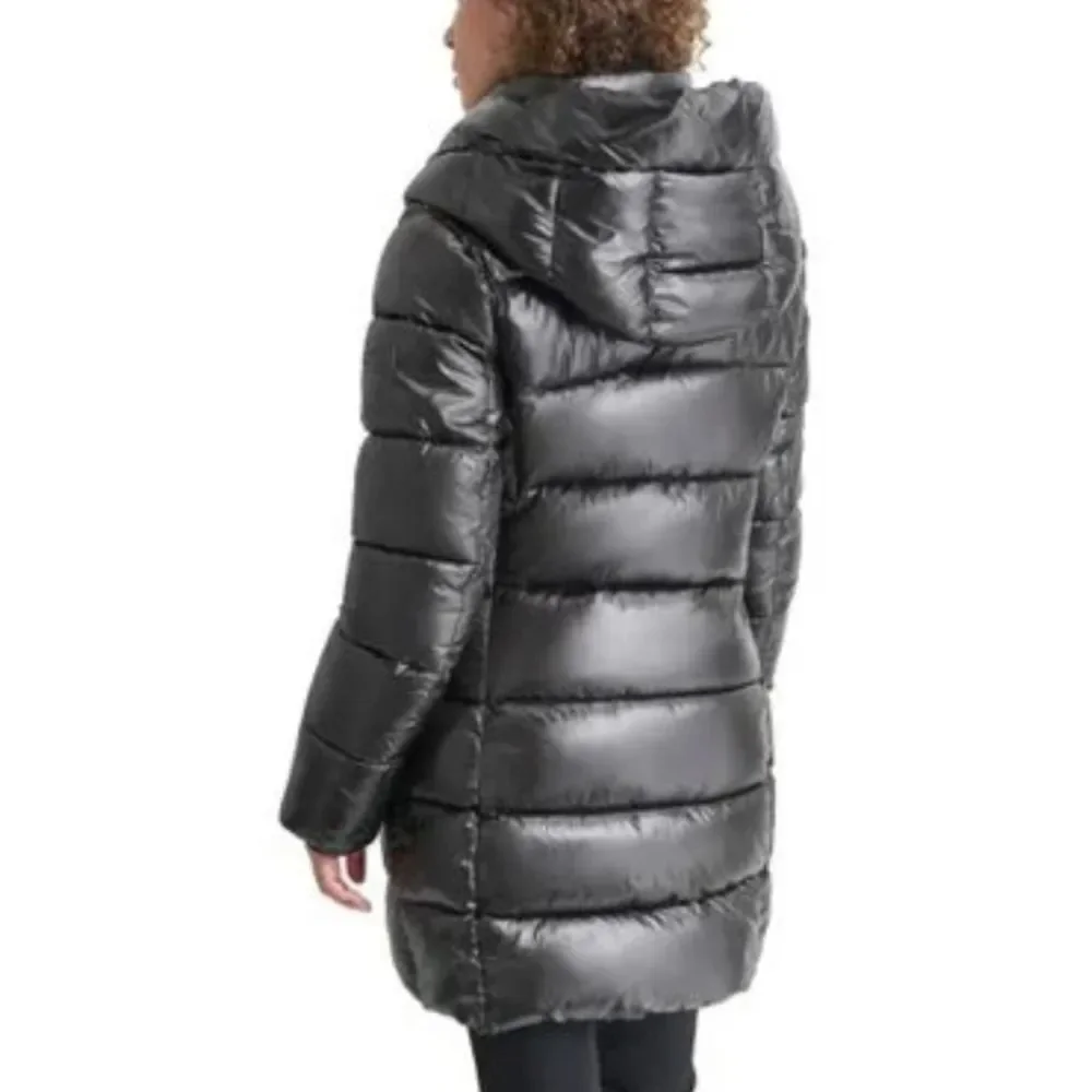 DKNY Shiny Black Puffer Jacket